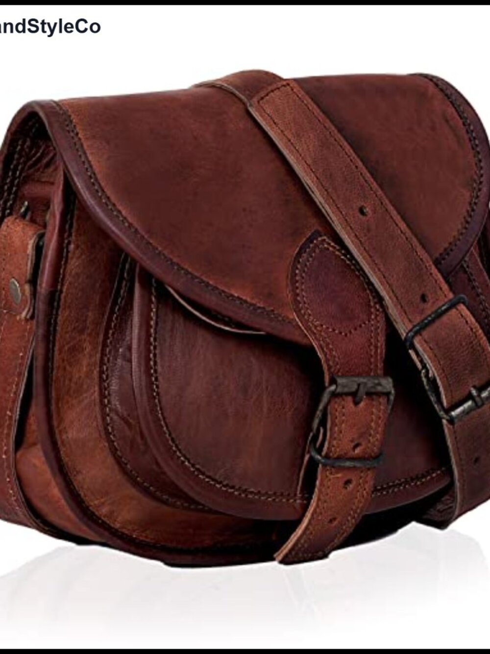 Vintage Style Genuine Leather Crossbody Shoulder Bag Handmade Purse
